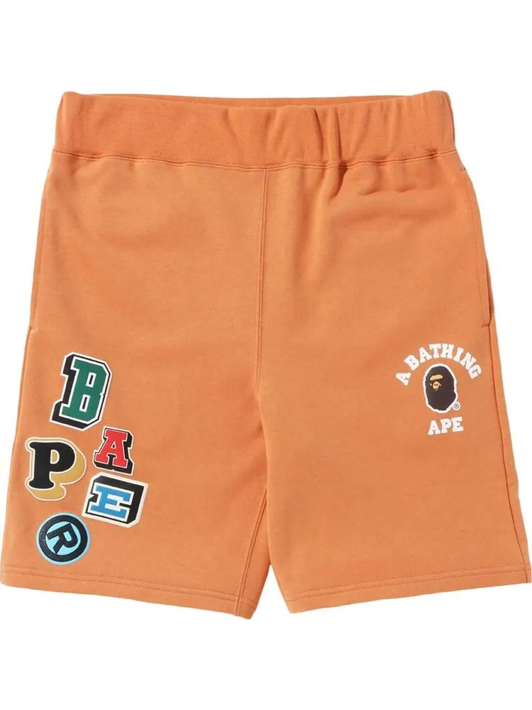 Спортивные шорты BAPE Multi Fonts Sweatshorts 'Orange' — изображение 1 из 2, оранжевый