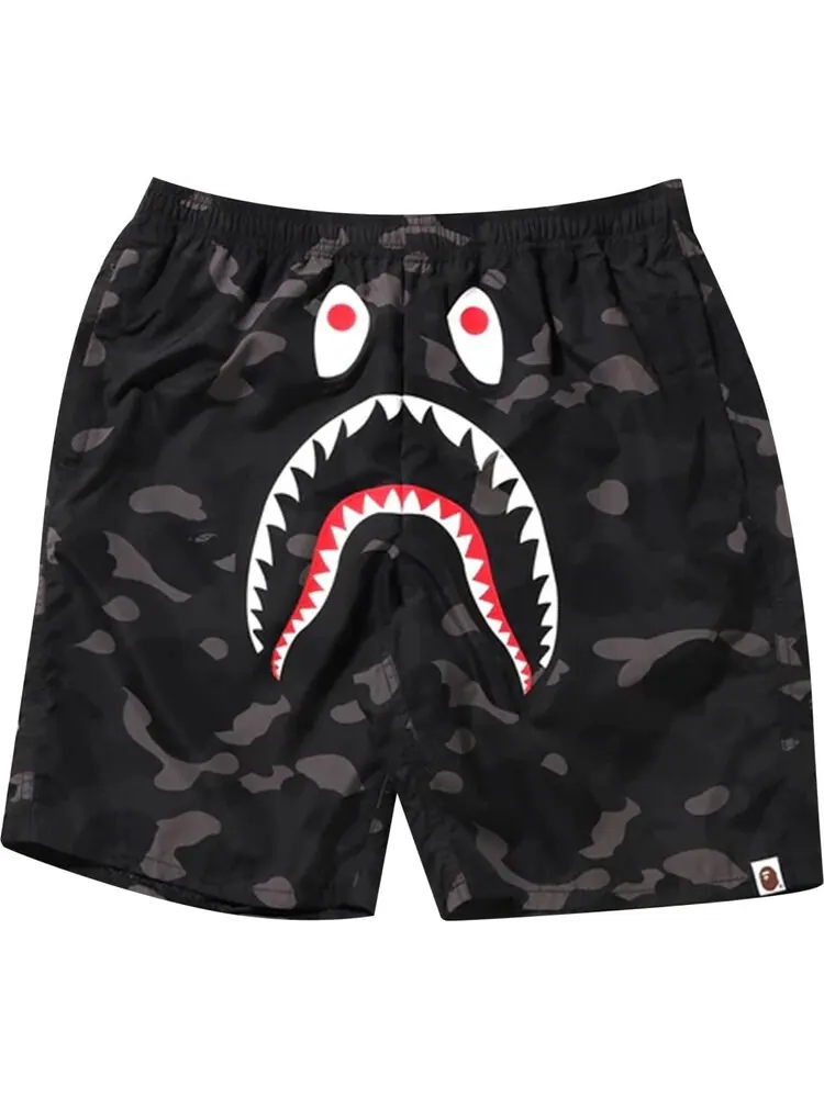 Шорты BAPE Color Camo Shark Beach Shorts Black — изображение 1 из 1, черный
