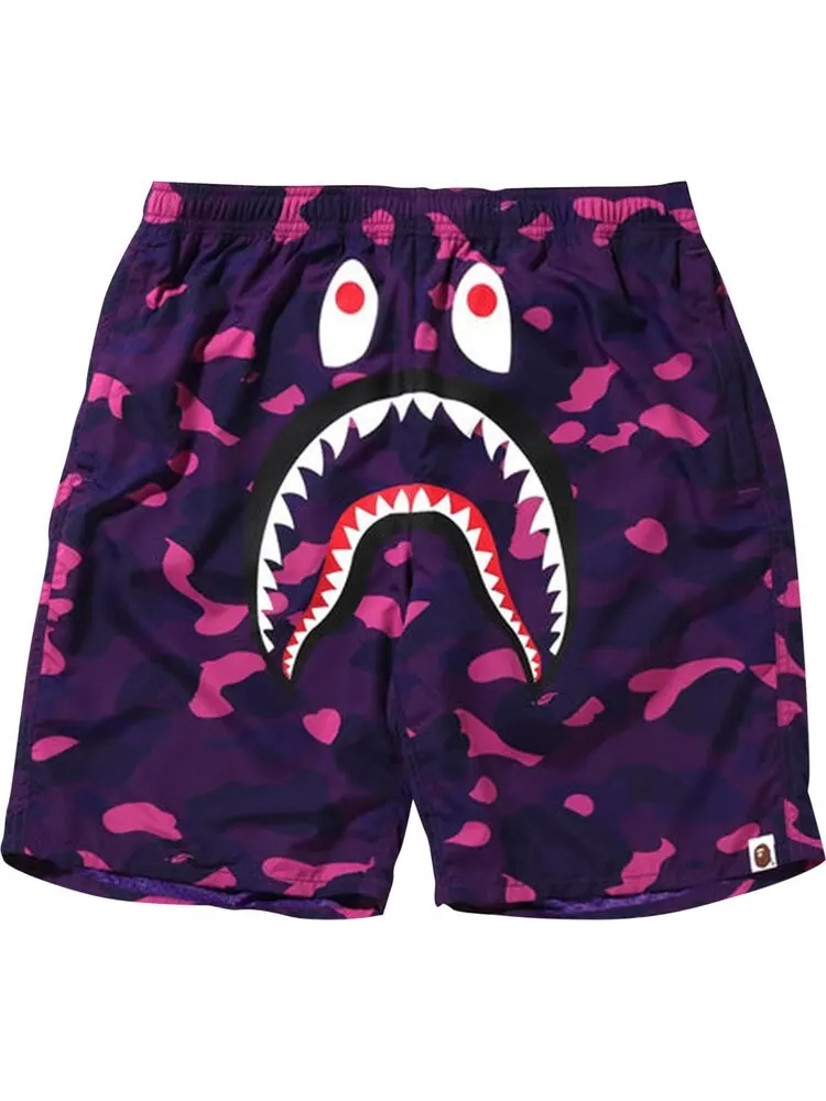 Шорты BAPE Color Camo Shark Beach Shorts 'Purple' — изображение 1 из 1, фиолетовый