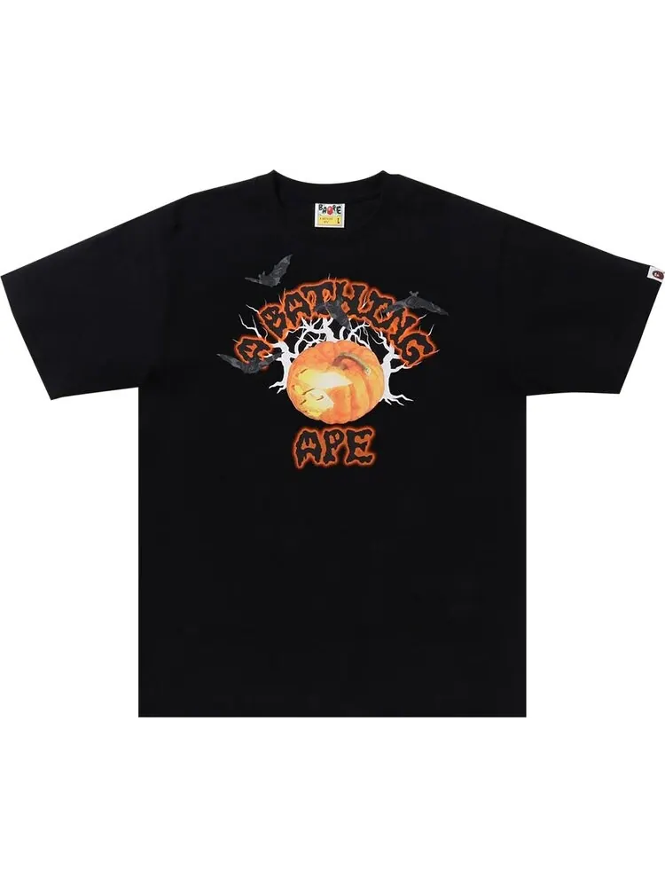 Футболка BAPE Halloween Jack O' Lantern College Tee 'Black' — изображение 1 из 1, черный