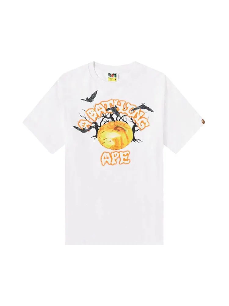 Футболка BAPE Halloween Jack O Lantern College Tee — изображение 1 из 1, белый
