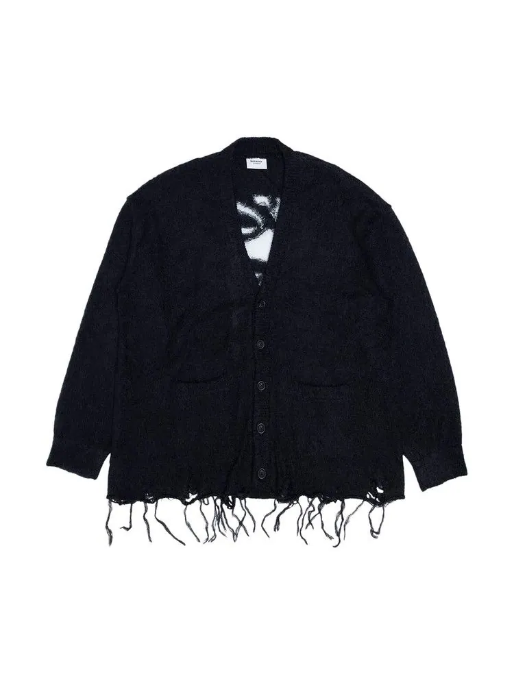 Кардиган BAPE Logo Distressed Cardigan — изображение 1 из 2, черный