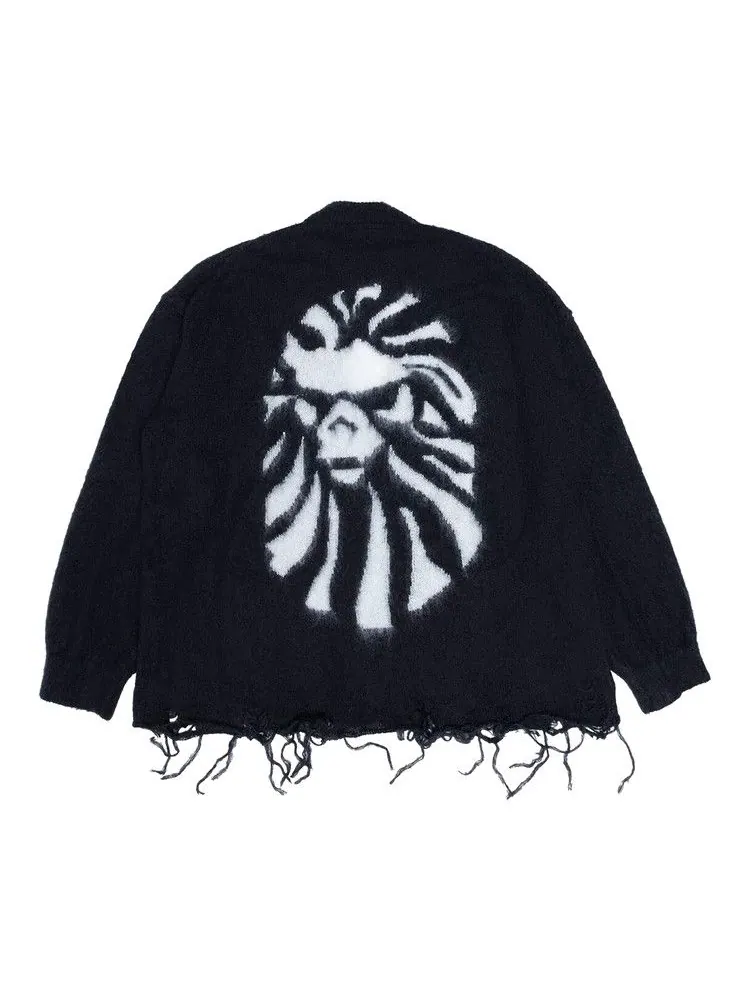 Кардиган BAPE Logo Distressed Cardigan — изображение 2 из 2, черный