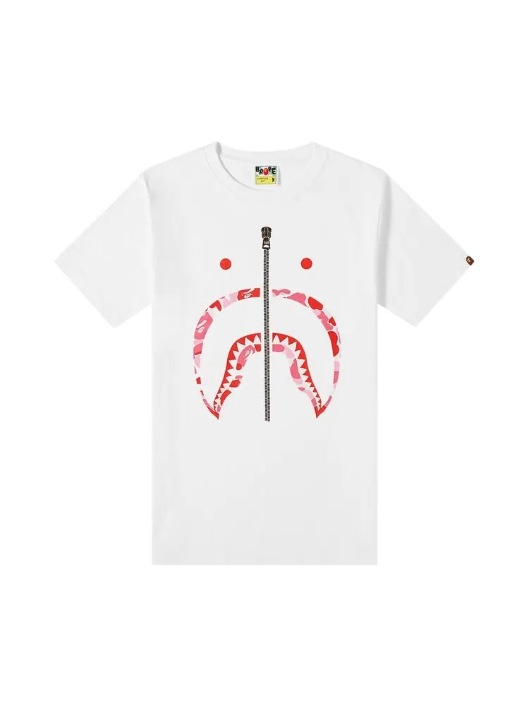 Футболка BAPE ABC Camo Shark Tee 'White/Pink' — изображение 1 из 2, белый