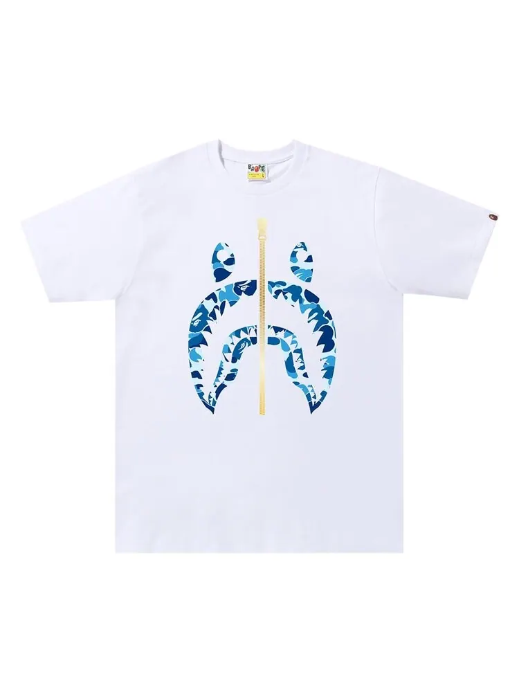 Футболка BAPE ABC Camo Shark Tee 'White/Blue' — изображение 1 из 1, белый