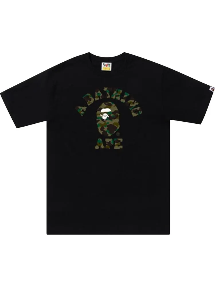 Футболка BAPE 1st Camo College Tee 'Black/Green' — изображение 1 из 1, черный