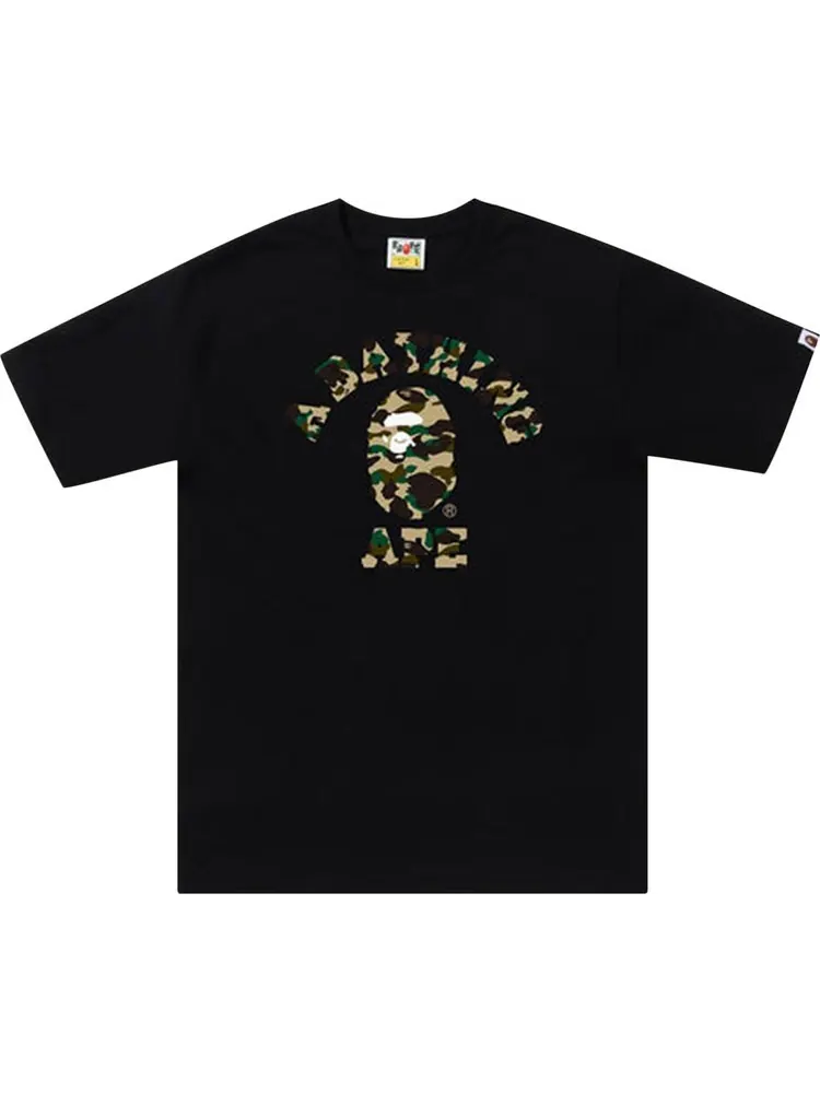 Футболка BAPE 1st Camo College Tee 'Black/Yellow' — изображение 1 из 1, черный