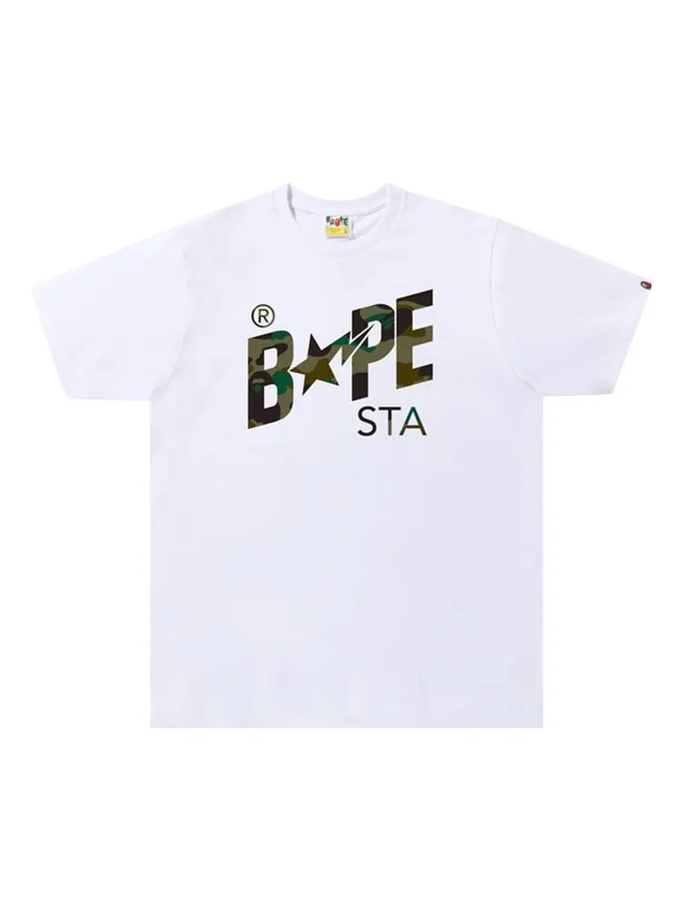 Футболка BAPE Sta 1st Camo Logo Tee 'White/Green' — изображение 1 из 2, белый