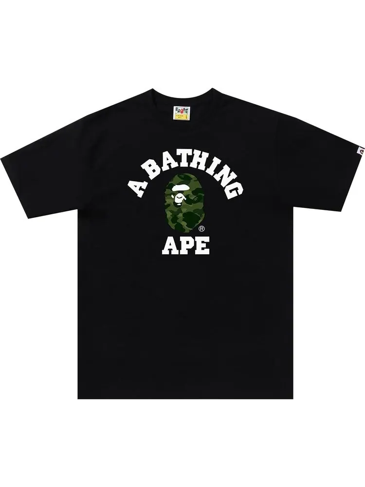 Футболка BAPE Color Camo College Tee 'Black/Green' — изображение 1 из 1, черный