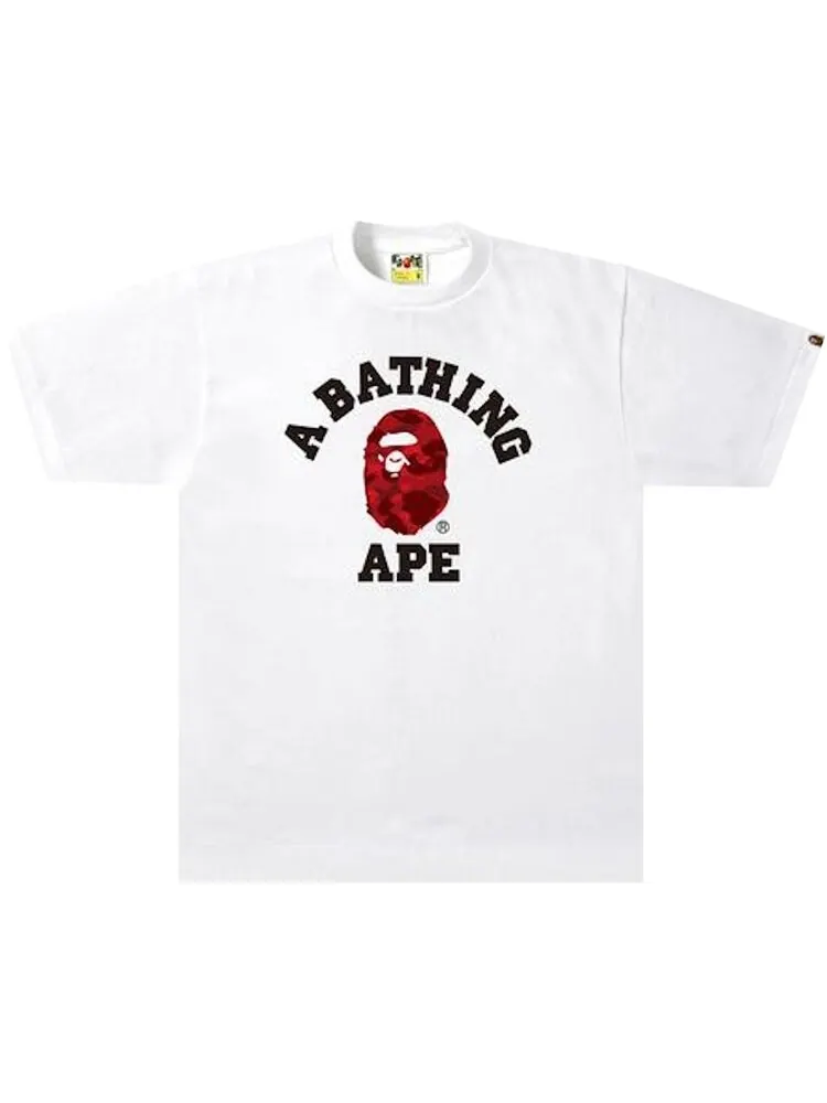 Футболка BAPE Color Camo College Tee 'White/Red' — изображение 1 из 1, белый