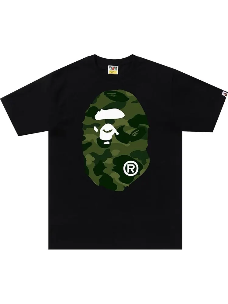 Футболка BAPE Color Camo Big Ape Head Tee 'Black/Green' — изображение 1 из 2, черный