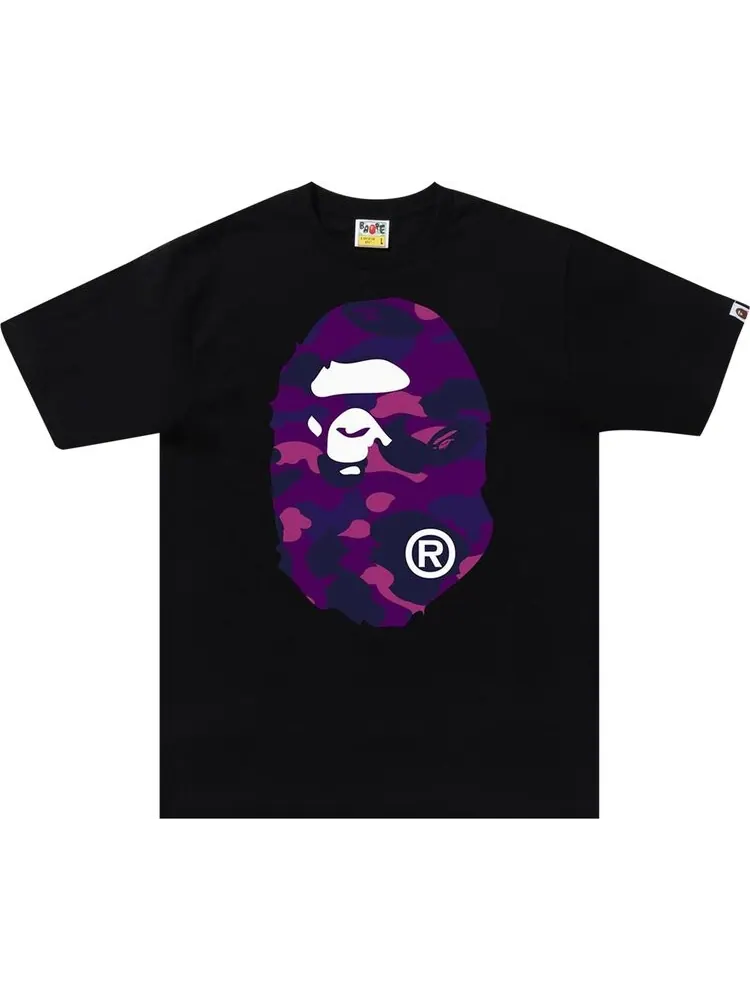 Футболка BAPE Color Camo Big Ape Head Tee Black/Purple — изображение 1 из 2, черный