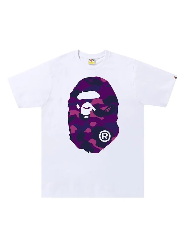 Футболка BAPE Color Camo Big Ape Head Tee 'White/Purple' — изображение 1 из 2, белый