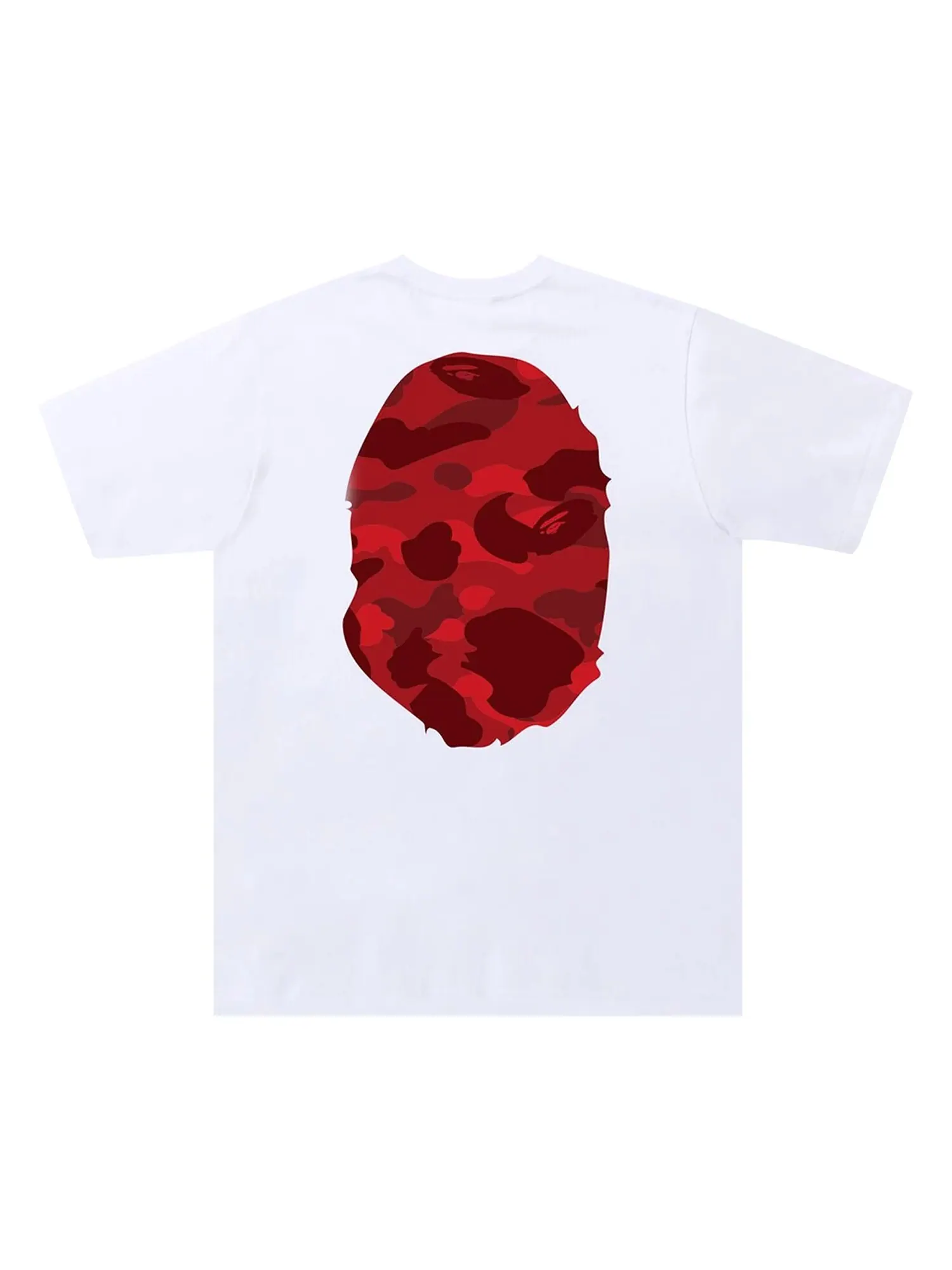 Футболка Bape Color Camo Big Ape Head — изображение 2 из 2, белый/красный