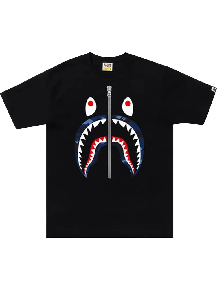 Футболка BAPE Color Camo Shark Tee 'Black/Navy' — изображение 1 из 1, черный