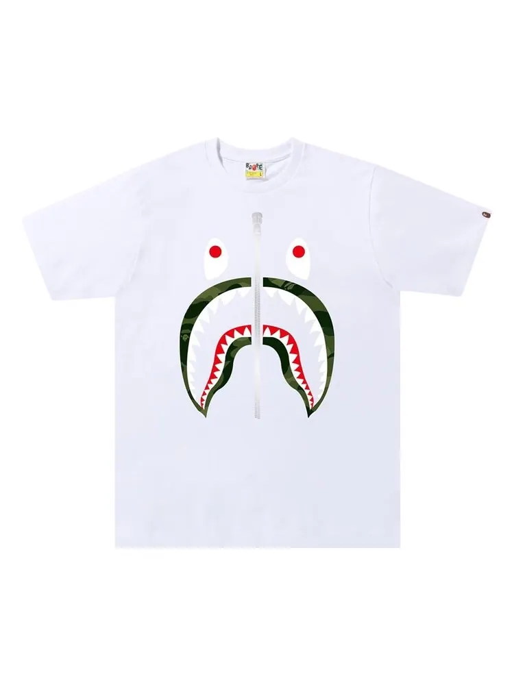 Футболка BAPE Color Camo Shark Tee 'White/Green' — изображение 1 из 1, белый