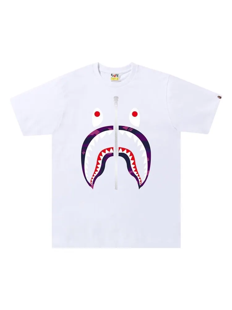 Футболка BAPE Color Camo Shark Tee 'White/Purple' — изображение 1 из 1, белый