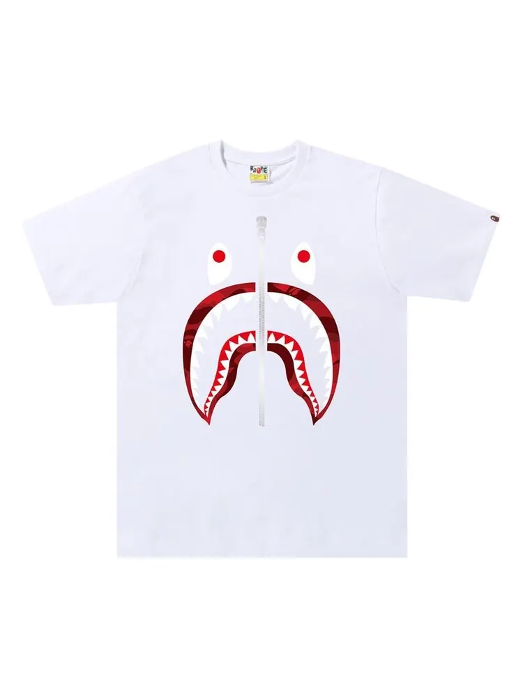 Футболка BAPE Color Camo Shark Tee 'White/Red' — изображение 1 из 1, белый