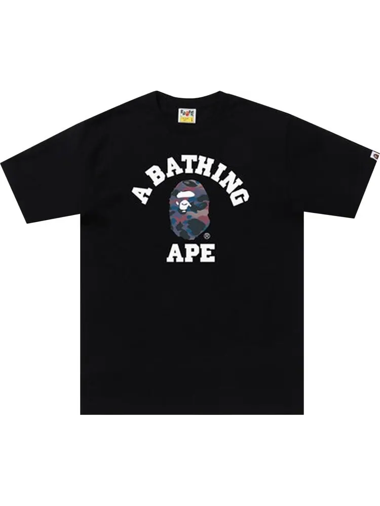 Футболка BAPE Grid Camo College Tee 'Black/Purple' — изображение 1 из 1, черный