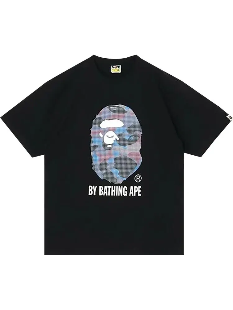 Футболка BAPE Grid Camo By Bathing Ape Tee 'Black/Purple' — изображение 1 из 1, черный