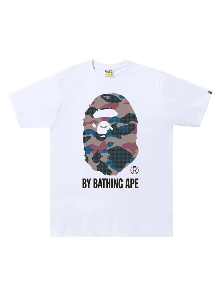 Футболка BAPE Grid Camo By Bathing Ape Tee 'White/Purple' — изображение 1 из 1, белый