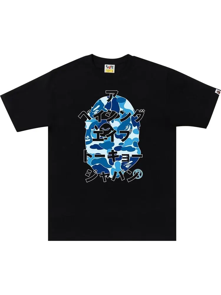 Футболка BAPE ABC Camo Japanese Letters Tee 'Black/Blue' — изображение 1 из 1, черный