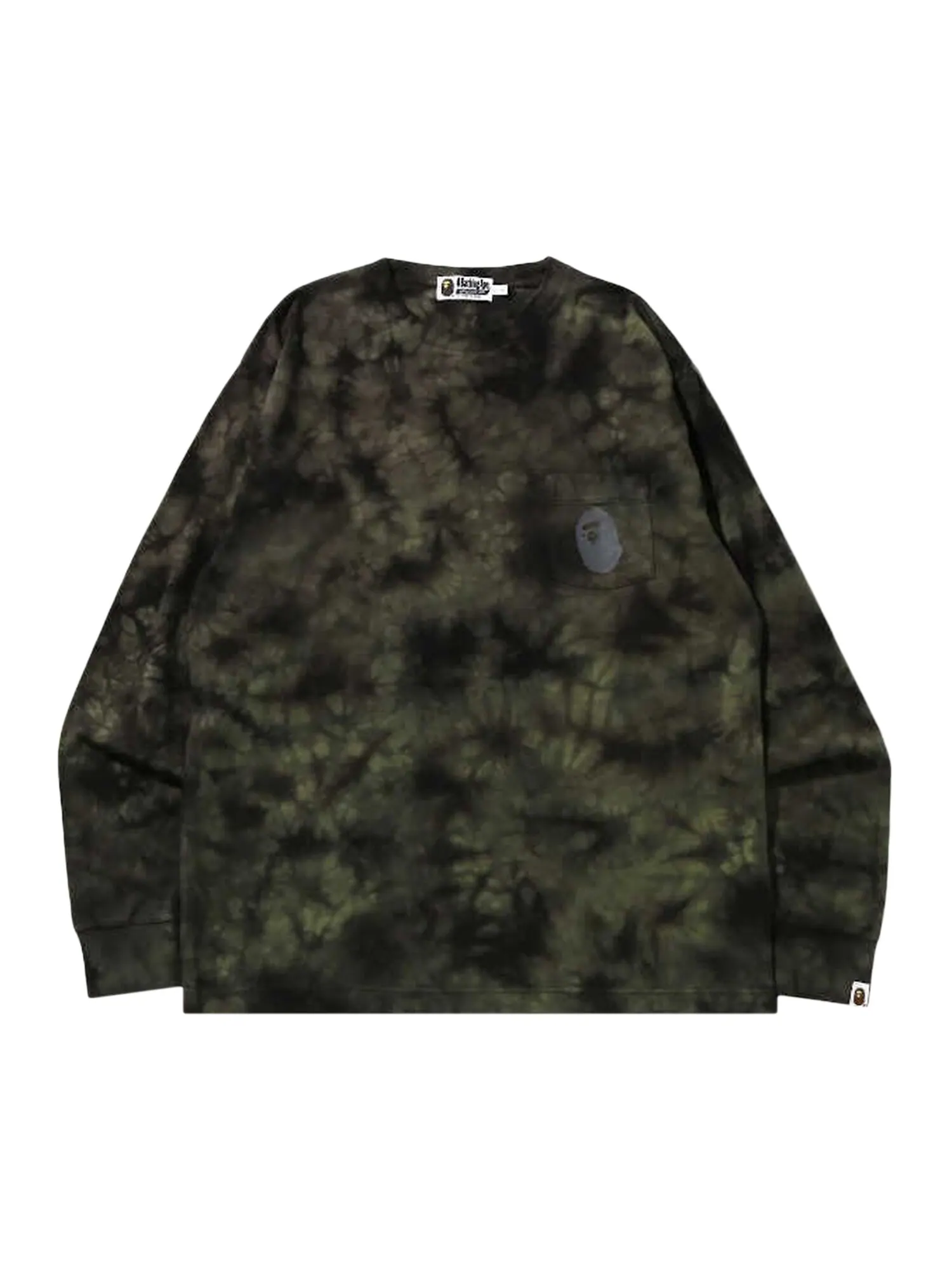 Футболка свободного кроя с длинными рукавами и одним карманом BAPE Tie Dye