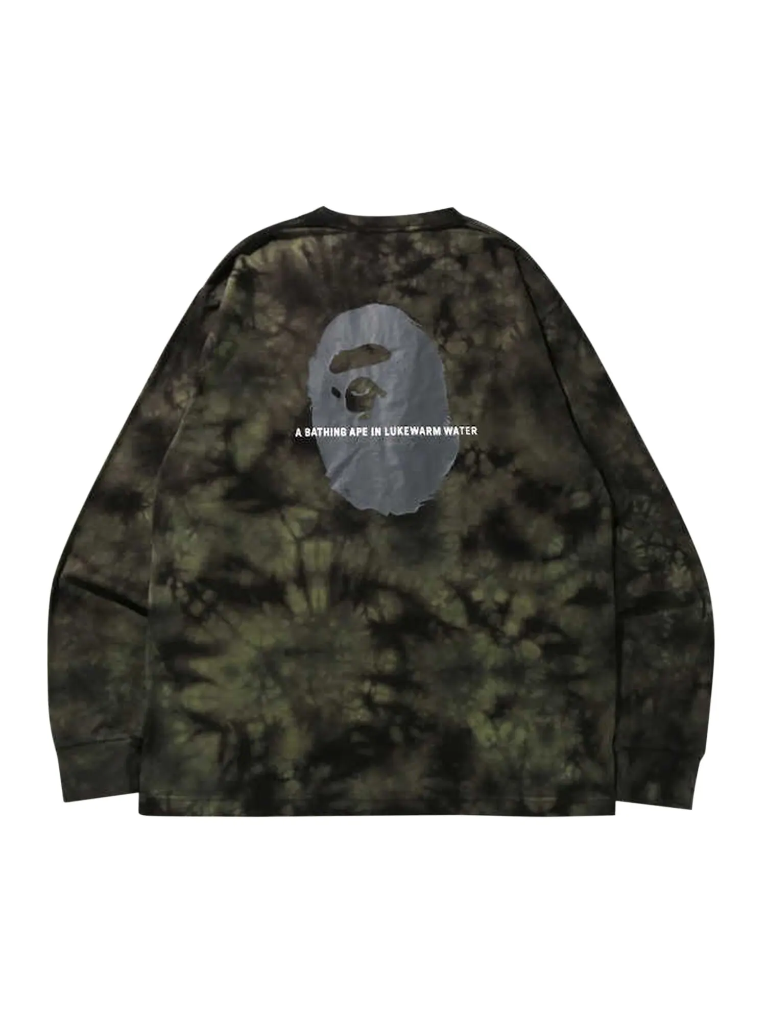 Футболка свободного кроя с длинными рукавами и одним карманом BAPE Tie Dye — изображение 2 из 2, черный