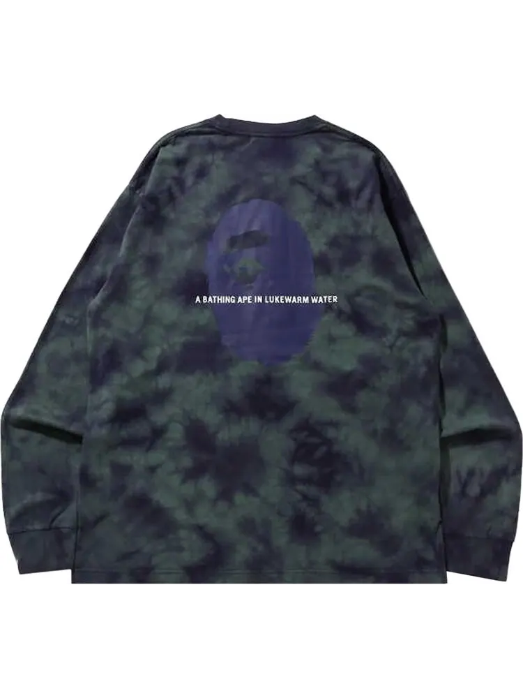 Лонгслив BAPE Tie Dye One Point Pocket Relaxed Fit Long-Sleeve Tee 'Purple' — изображение 2 из 2, фиолетовый