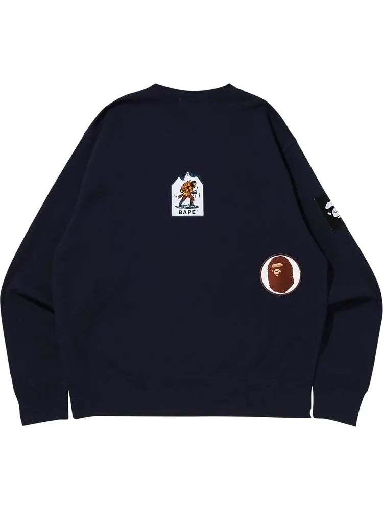 Толстовка BAPE Multi Label Relaxed Fit Crewneck 'Navy' — изображение 2 из 2, синий