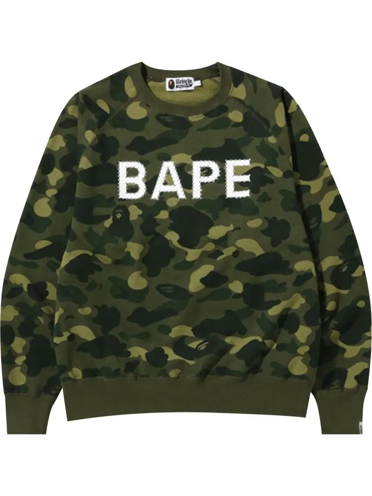Толстовка BAPE Color Camo Crystal Stone Relaxed Fit Crewneck 'Green' — изображение 1 из 1, зеленый