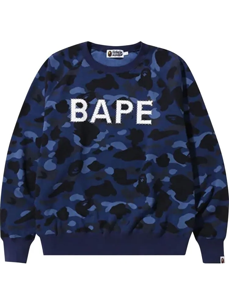 Толстовка BAPE Color Camo Crystal Stone Relaxed Fit Crewneck 'Navy' — изображение 1 из 1, синий
