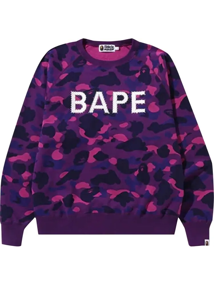 Толстовка BAPE Color Camo Crystal Stone Relaxed Fit Crewneck 'Purple' — изображение 1 из 1, фиолетовый