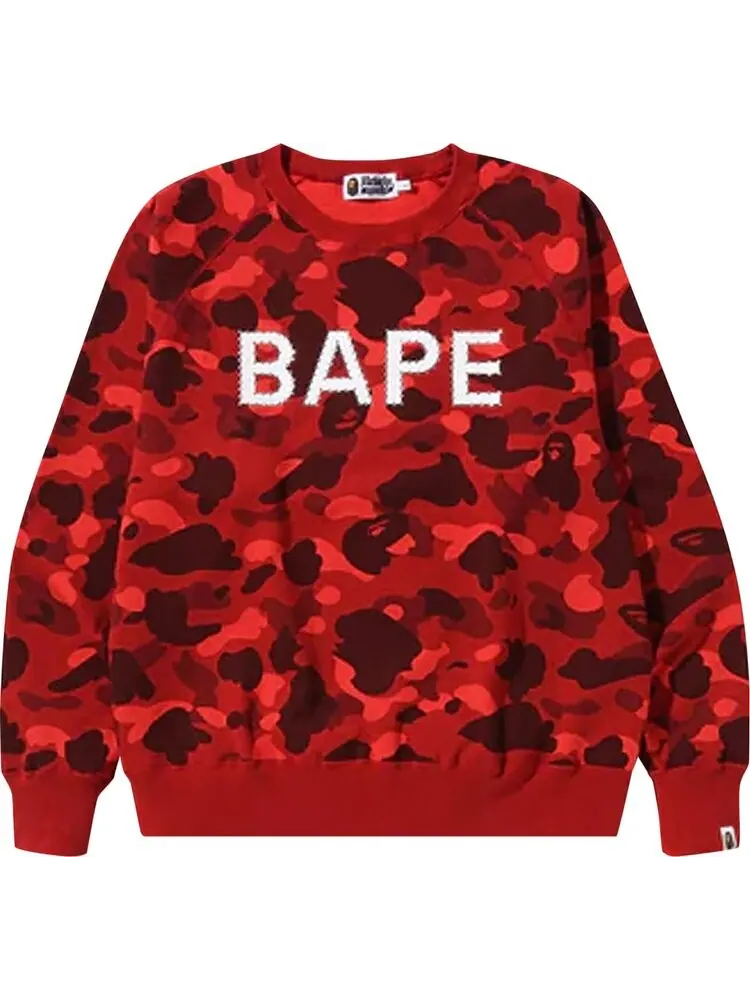Толстовка BAPE Color Camo Crystal Stone Relaxed Fit Crewneck 'Red' — изображение 1 из 1, красный