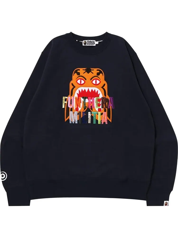 Толстовка BAPE Tiger Embroidery Crewneck 'Navy' — изображение 1 из 1, синий