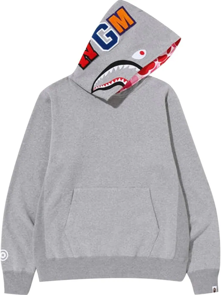 Худи BAPE Shark Pullover Hoodie 'Grey' — изображение 1 из 2, серый