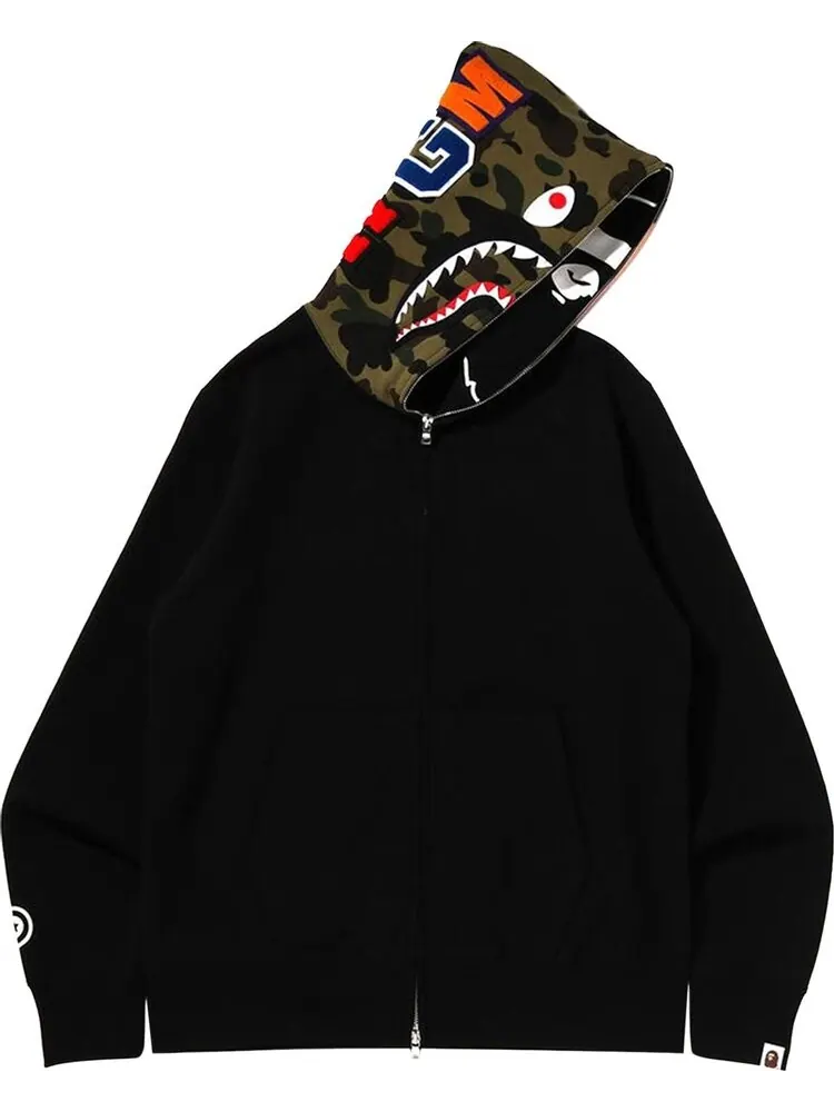 Худи BAPE Crazy Face Full Zip Hoodie Black — изображение 1 из 1, черный