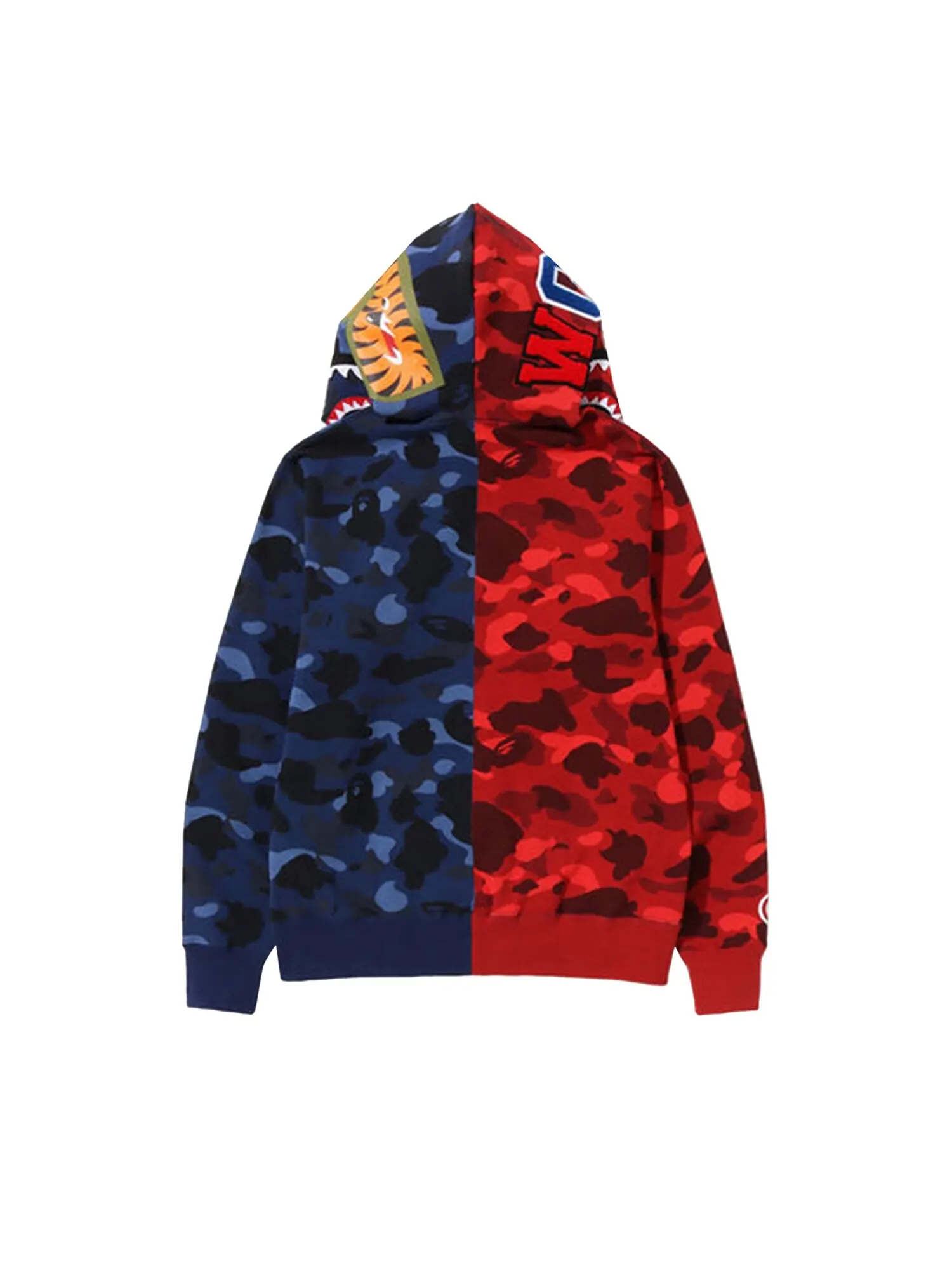 Толстовка на молнии с камуфляжным принтом BAPE Color Camo Shark — изображение 2 из 2, красный/темно-синий