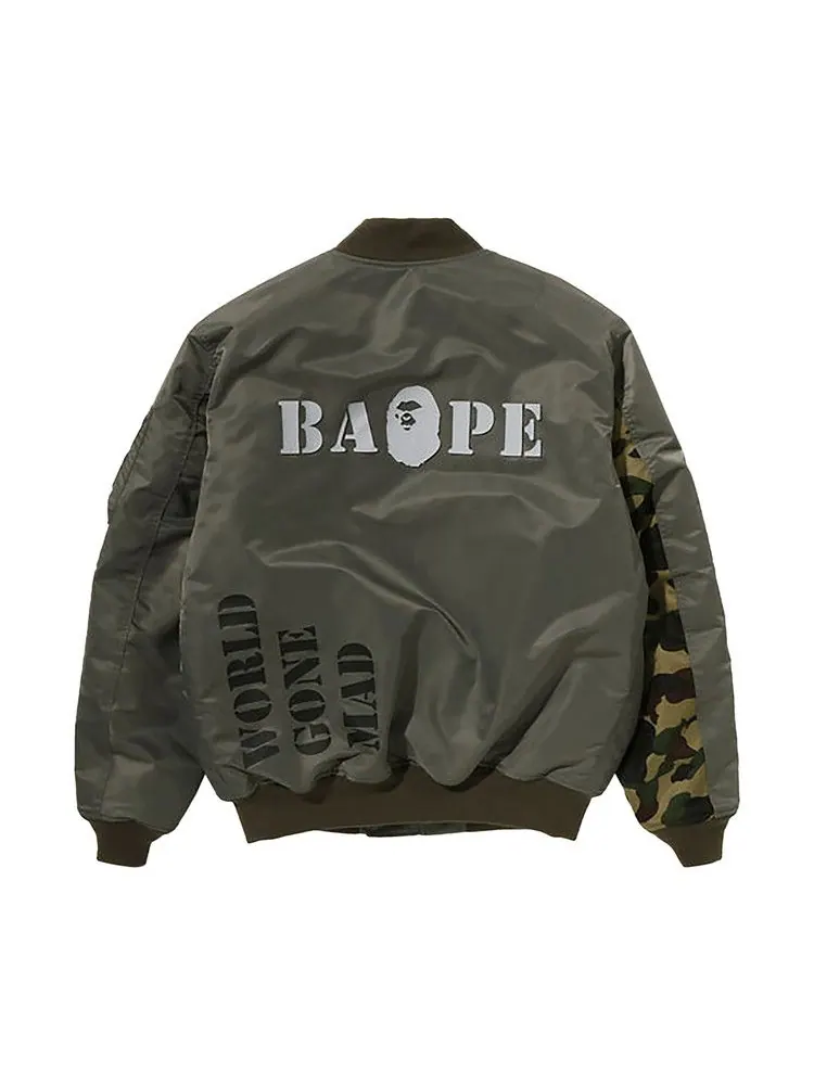 Куртка BAPE Stencil Loose Fit Ma-1 — изображение 2 из 2, оливковый