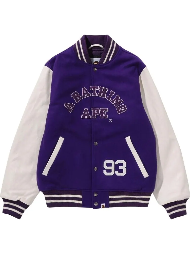 Куртка BAPE Giant Ape Head Varsity Jacket Purple — изображение 1 из 2, фиолетовый