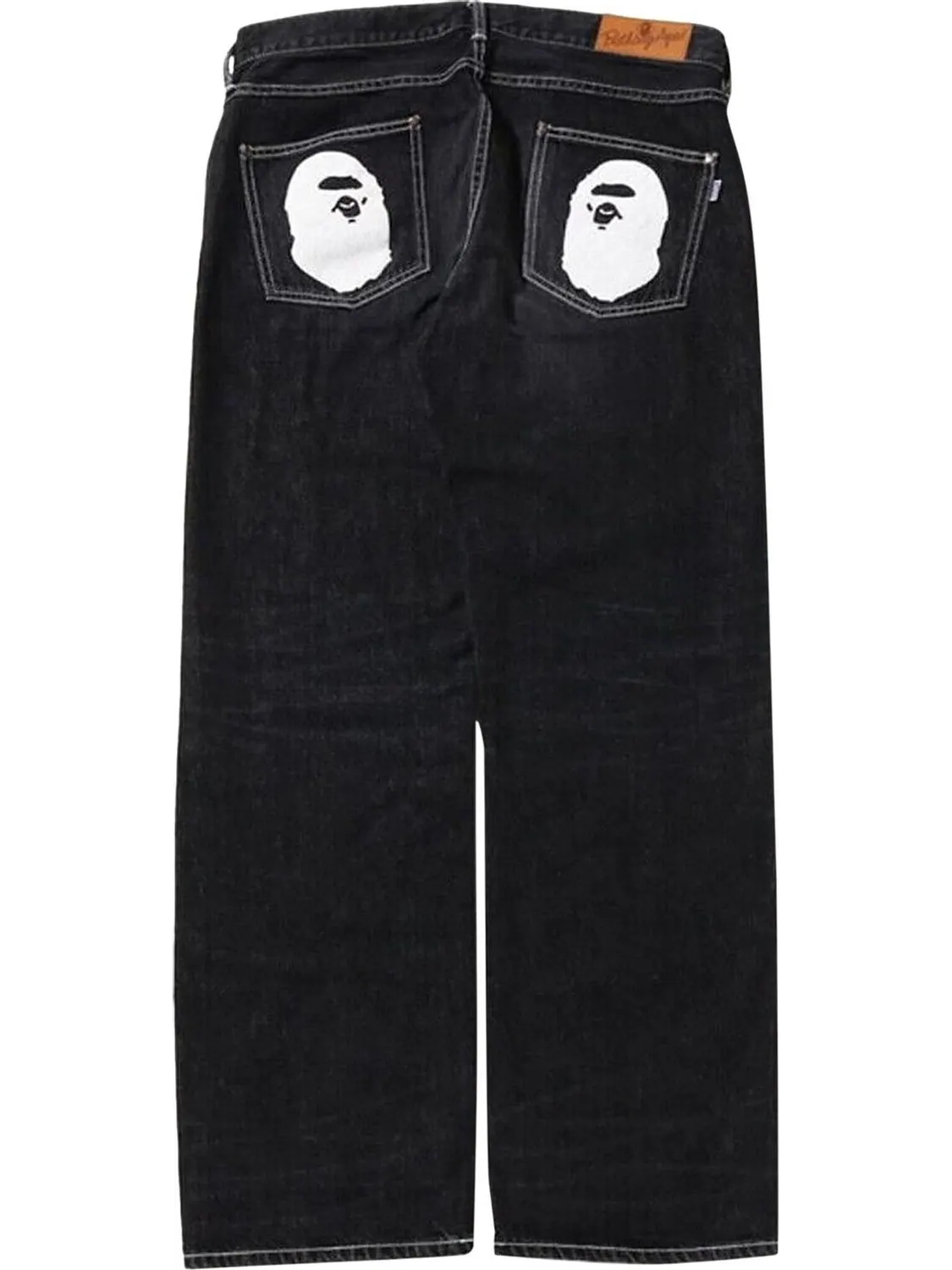 Брюки BAPE Ape Head Relaxed Fit Denim Pants Black — изображение 2 из 2, черный