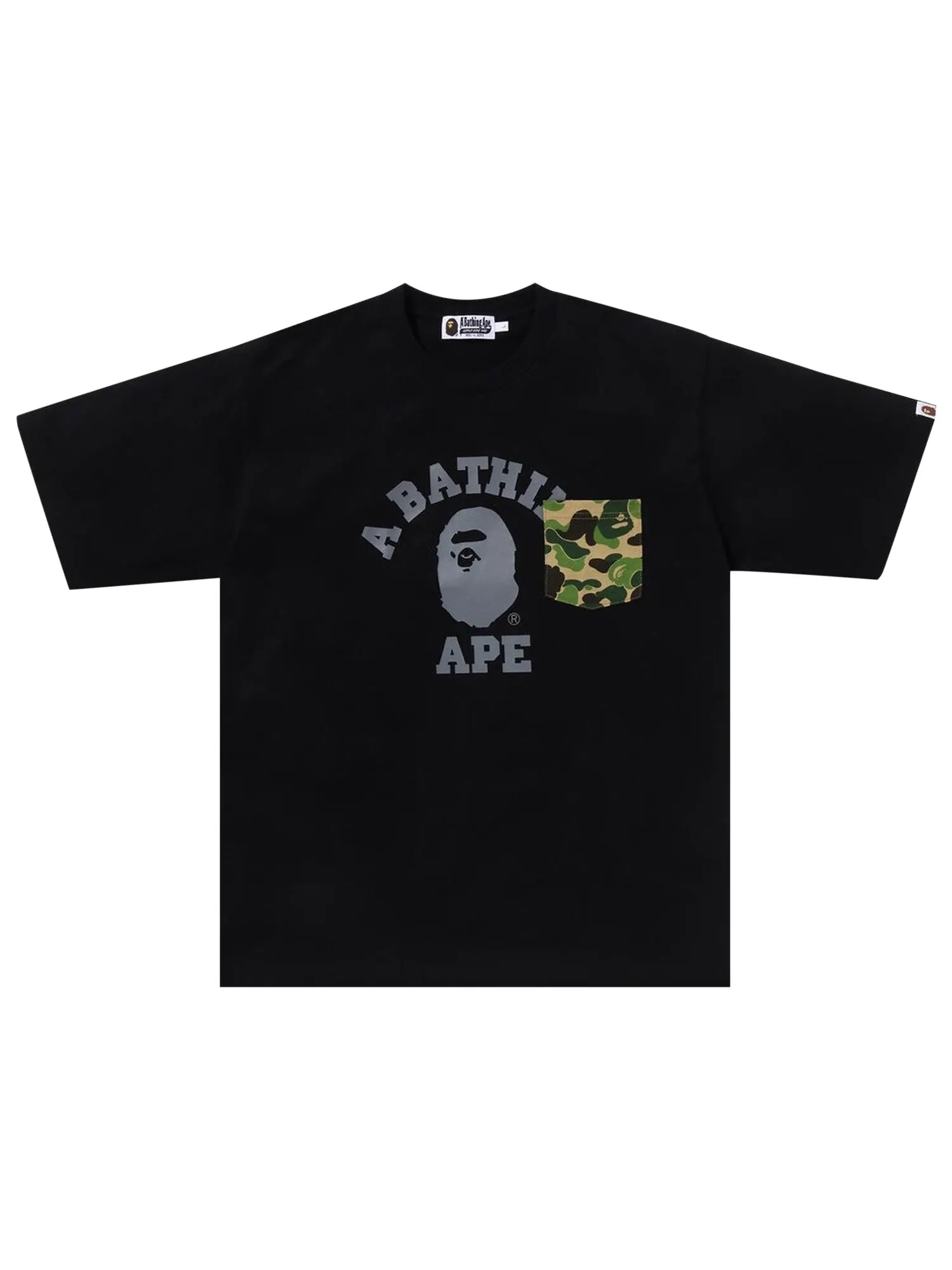 Свободная футболка с камуфляжным принтом и карманами BAPE ABC