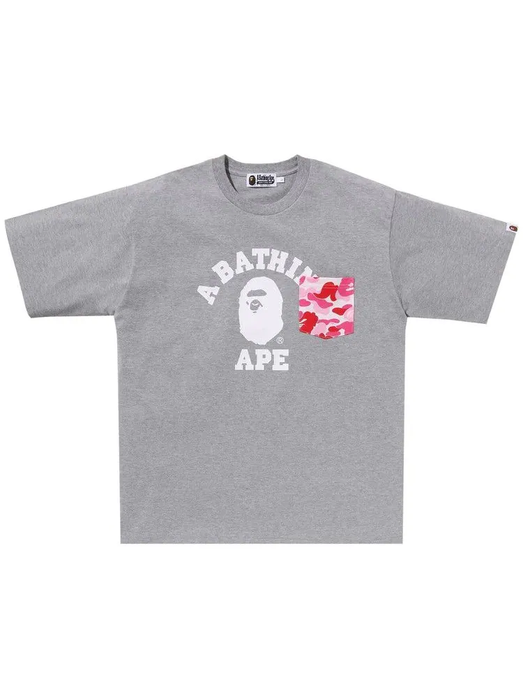 Футболка BAPE ABC Camo College Pocket Relaxed Tee — изображение 1 из 1, серый
