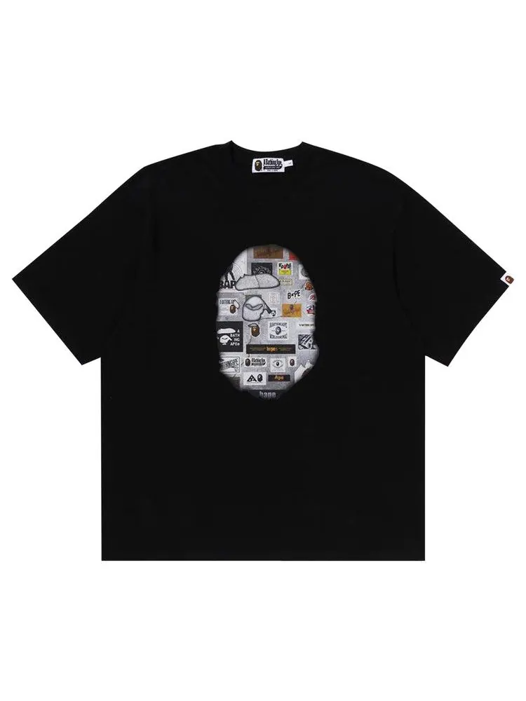 Футболка BAPE Multi Logo Big Ape Head Relaxed Fit Tee — изображение 1 из 1, черный