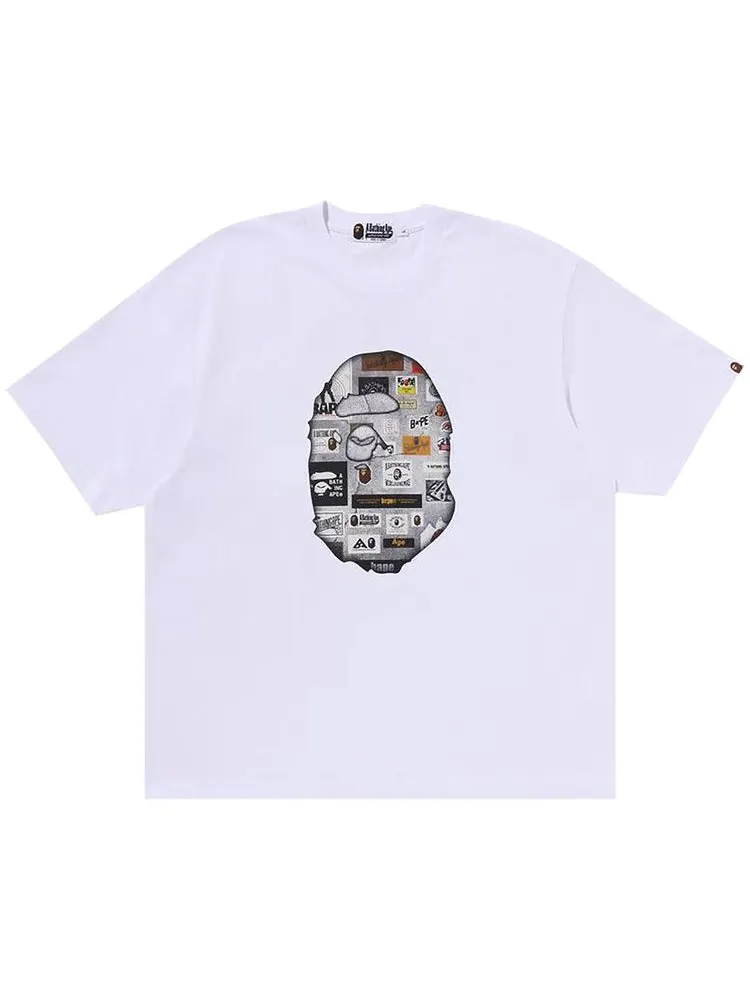 Футболка BAPE Multi Logo Big Ape Head Relaxed Fit Tee — изображение 1 из 1, белый