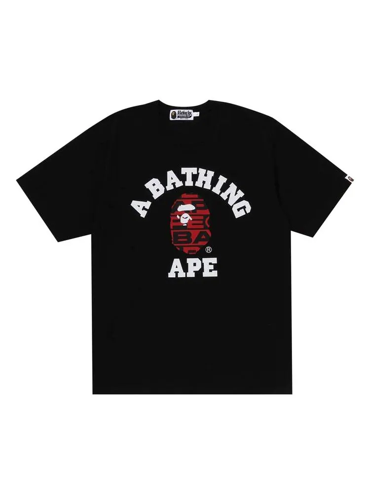 Футболка BAPE Lux Sport Pattern College Tee 'Black' — изображение 1 из 1, черный