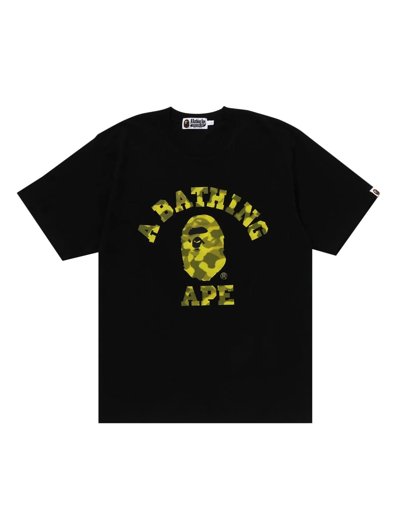 Футболка колледжа с радиационным камуфляжем BAPE