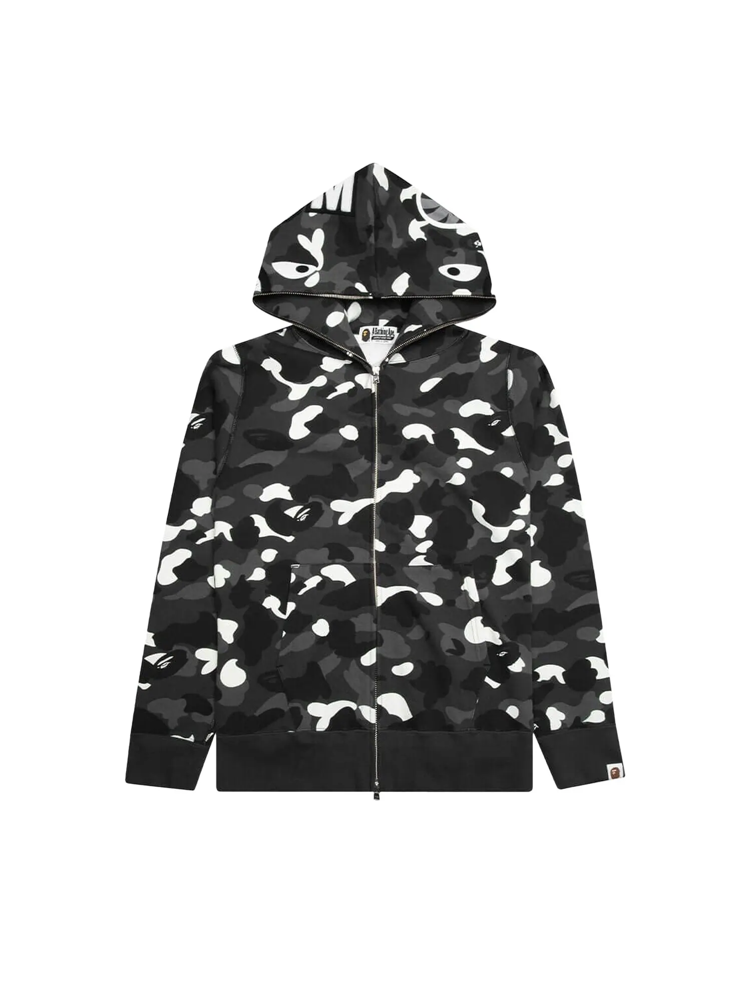 Толстовка на молнии с камуфляжным принтом BAPE City Shark