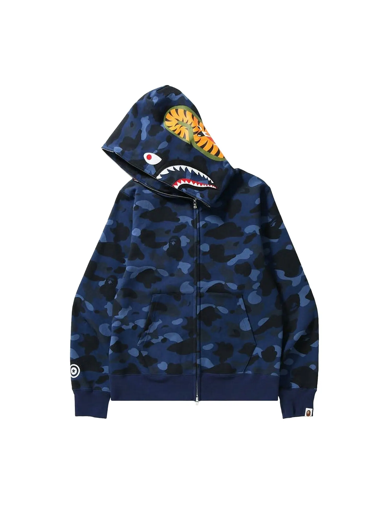 BAPE Color Camo Shark Толстовка на молнии во всю длину — изображение 2 из 2, темно-синий