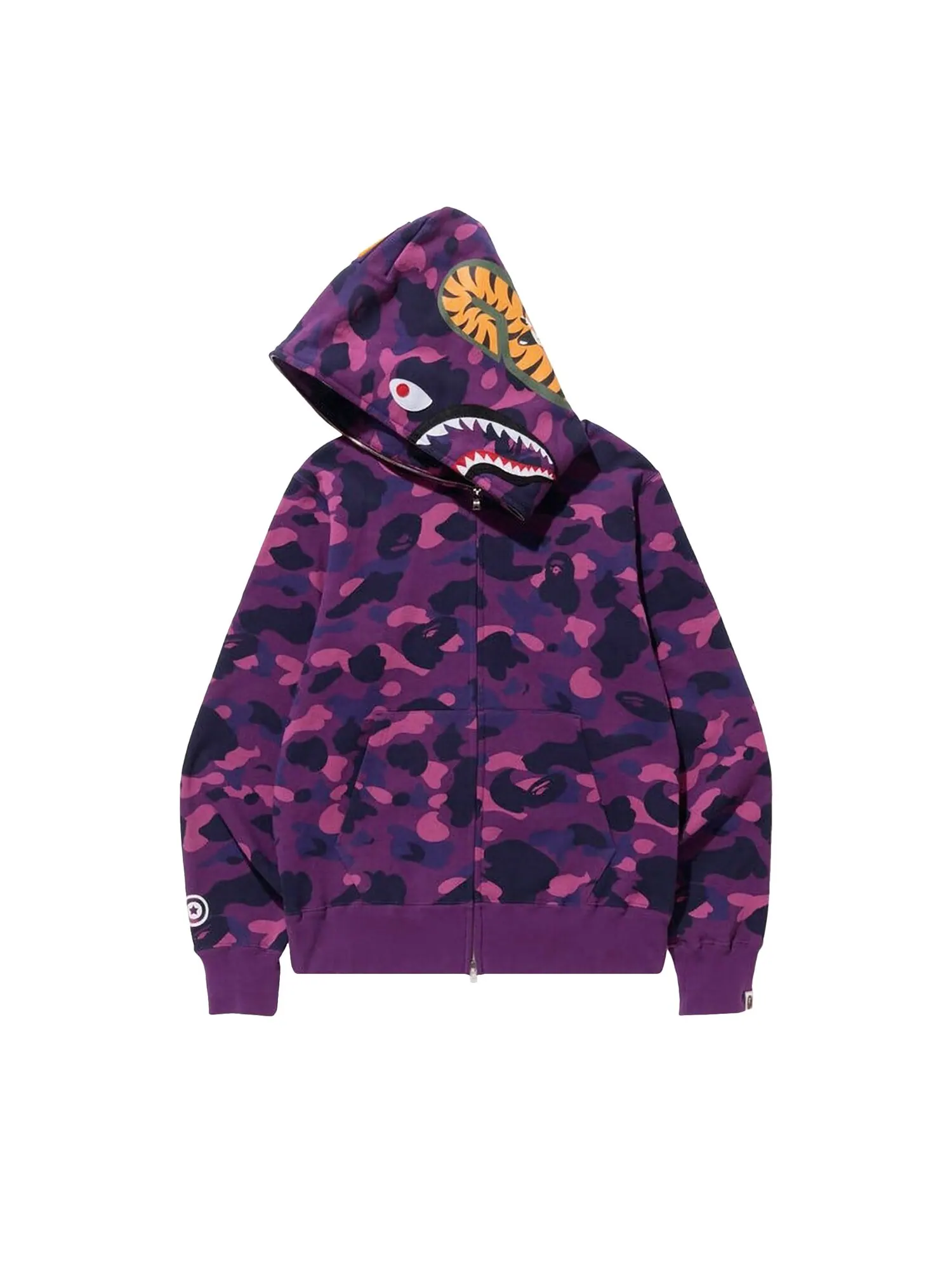 BAPE Color Camo Shark Толстовка на молнии на всю длину — изображение 2 из 2, фиолетовый
